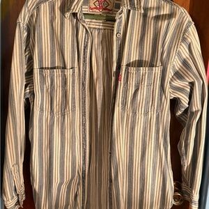 Size Medium Vintage Levi's Blue and White Striped Shirt